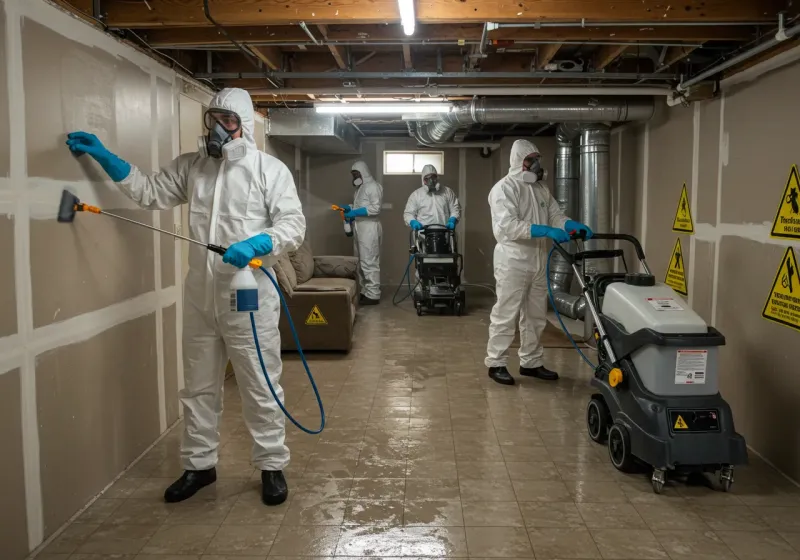 Basement Moisture Removal and Structural Drying process in McMurray, PA